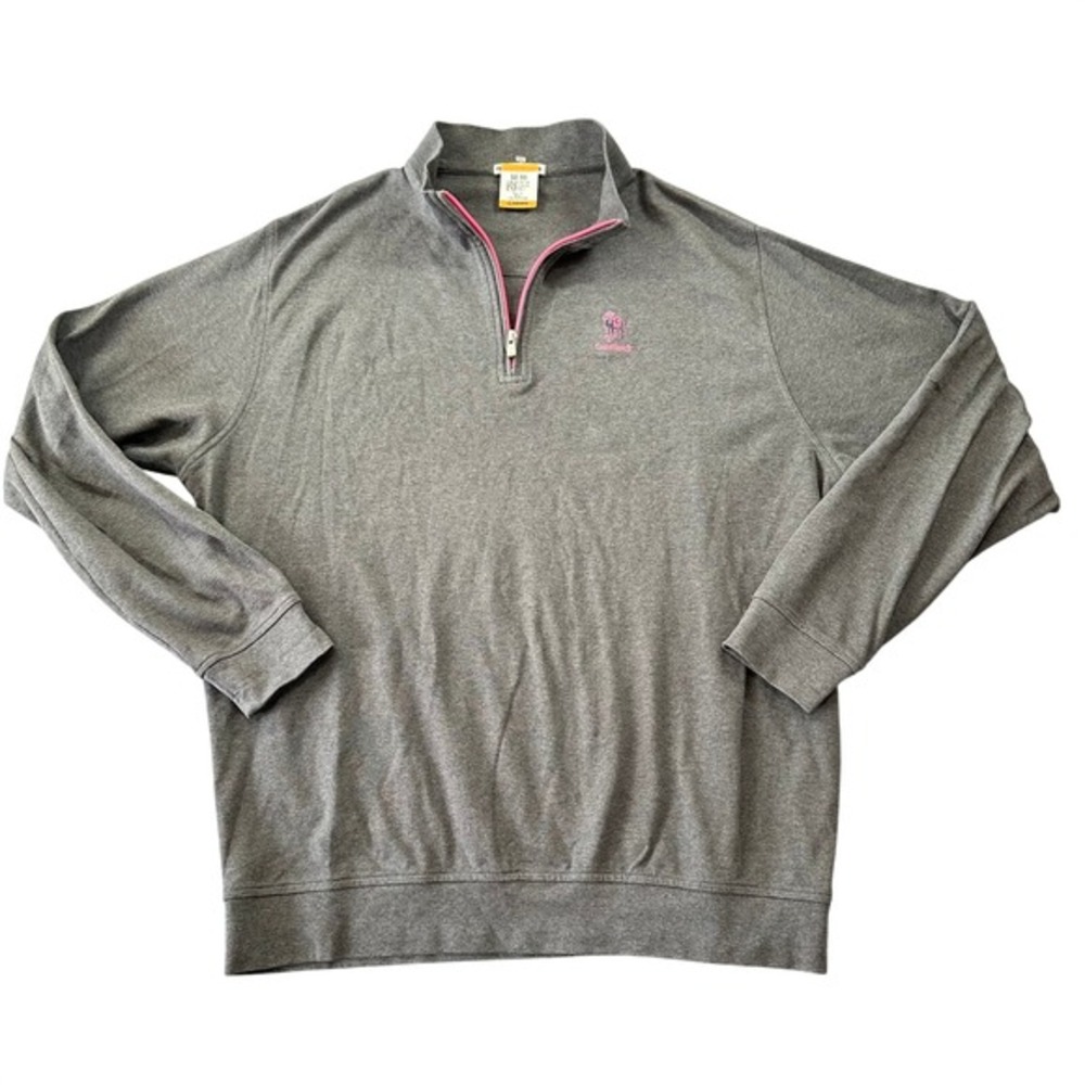 Peter Millar Men's XL Gray Camelback Embroidered Quarter Zip‎ Pullover Sweater